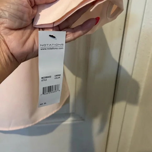 NWT Notations  Light Pink Button Down Front Long Sleeve Blouse - Picture 9 of 9